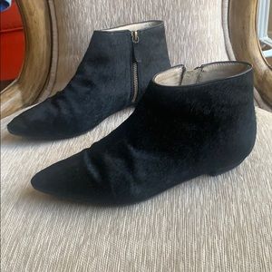Boden cow fur flat booties